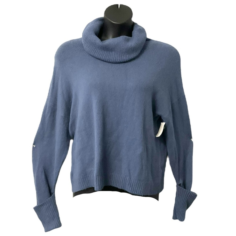 TREASURE & BOND Blue Long Sleeve Turtleneck Sweater SZ M Women Cozy Casual